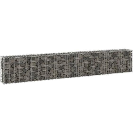 Mur en gabion avec couvercles Acier galvanisé 300x30x50 cm vidaXL