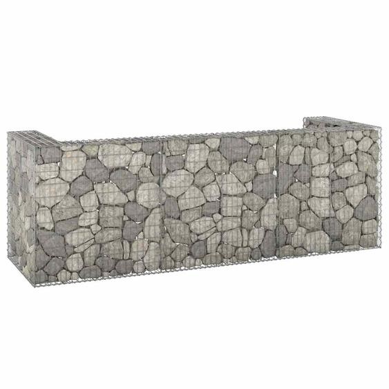 Mur en gabion pour poubelles Acier galvanisé 325x100x110 cm