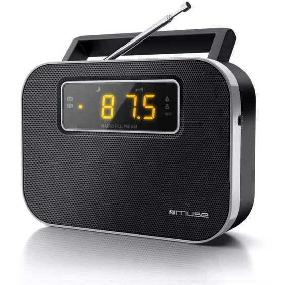 Muse | M-081R | Fonction alarme | Radio PLL portable 2 bandes | Noir
