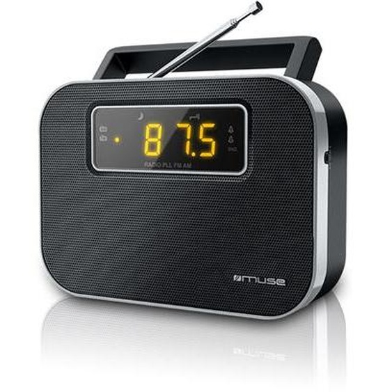 Muse | M-081R | Fonction alarme | Radio PLL portable 2 bandes | Noir