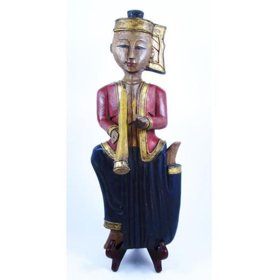 Musicien Thai en Bois de Suar MT007