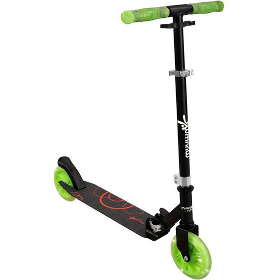 Muuwmi Trottinette En Aluminium 145 Mm, Certifiée Gs, Réglable Avec Roues À Led Noir Et Vert