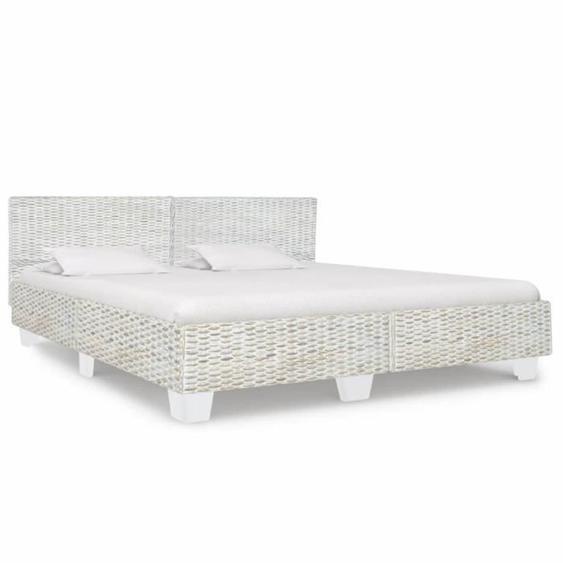 MVS Cadre de Lit Adulte Enfant Lit Contemporain Gris Rotin naturel 180 x 200 cm®HQPSXU®