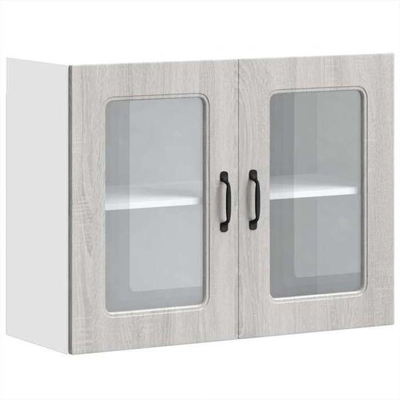MVS Meuble haut cuisine | Armoire murale de cuisine et porte en verre Kalmar - sonoma gris - Design 2025|474868