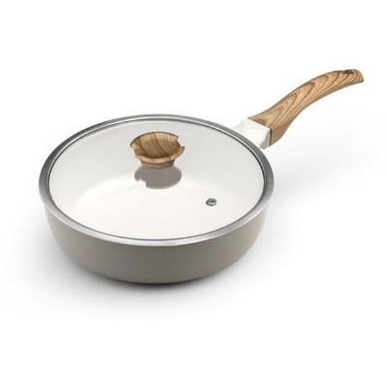 Mythic - Sauteuse 24 cm avec revêtement en céramique blanche et couvercle