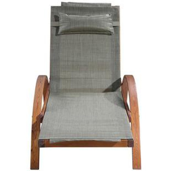 Naari : transat en bois et toile PVC gris olive