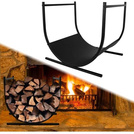 Naizy - tagère à bois intérieure semi-circulaire Étagère à bois intérieure Étagères à bois de cheminée Noir Bâti métallique