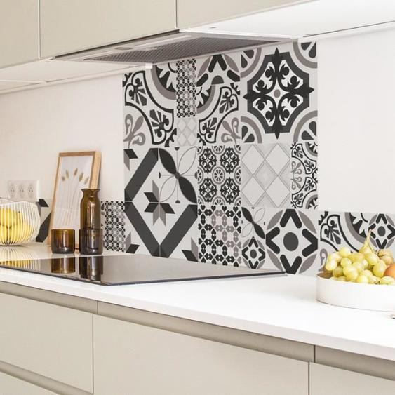 Crédence de cuisine - TESA - Naples Taupe - Aluminium - 100x20cm - Lot de 2