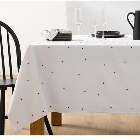 Nappe brodée lin/coton lavé, Festive