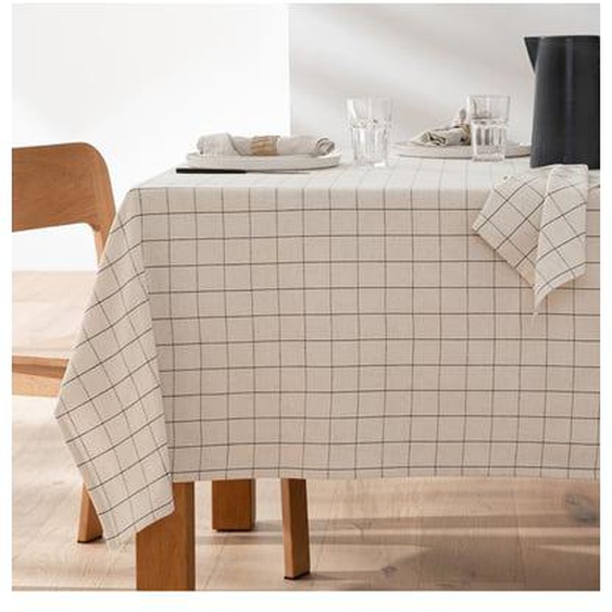 Nappe carreaux tissé teint coton/lin Tissala