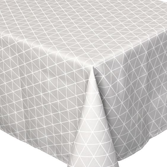 Nappe carrée 170x170 cm imprimée 100% polyester PACO géométrique gris Argent