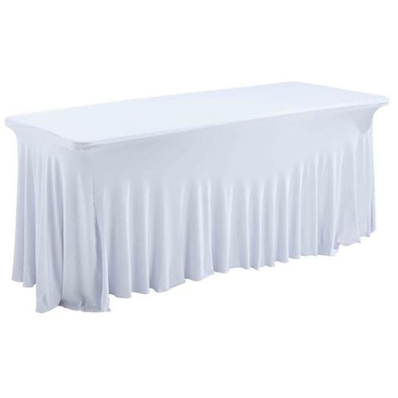 Nappe housse blanche pour table de réception 180cm