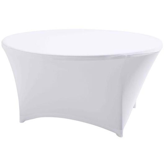 Nappe housse pour table ronde 180 cm blanche