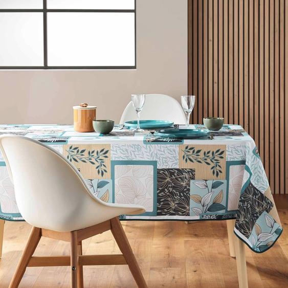 Nappe imprimé patchwork feuilles entretien facile -