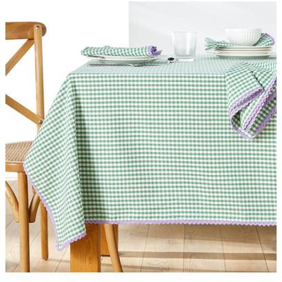 Nappe motif vichy tissé teint coton/lin Trattoria