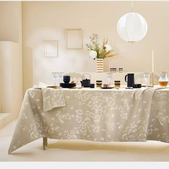 Nappe pur coton Mille ginkos naturel