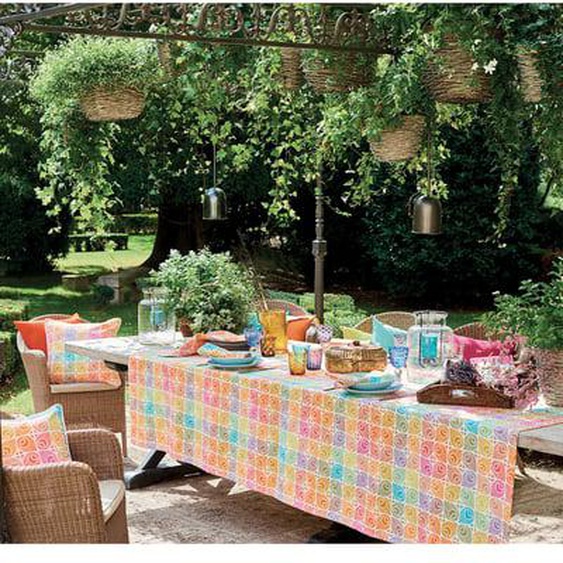 Nappe pur coton Mille paons festival