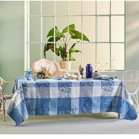 Nappe pur coton Mille rameaux emeraude