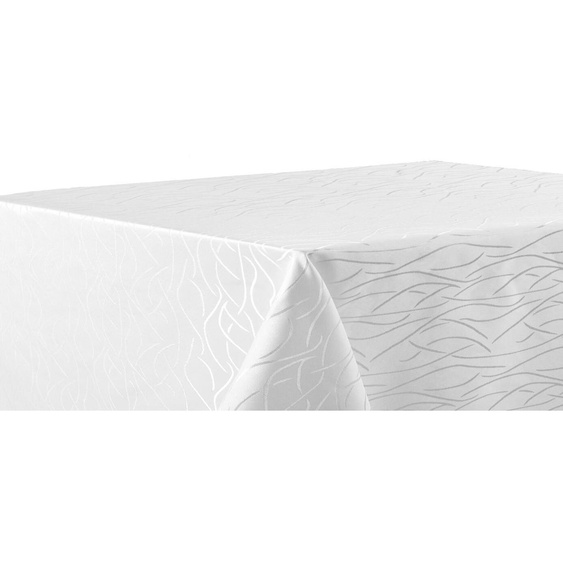 Nappe rayée Chemin de table 130 x 160 cm - Blanc