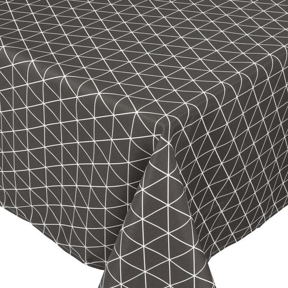 Nappe rectangle 150x250 cm imprimée 100% polyester PACO géométrique gris Poivre