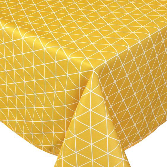 Nappe rectangle 150x250 cm imprimée 100% polyester PACO géométrique jaune Maïs