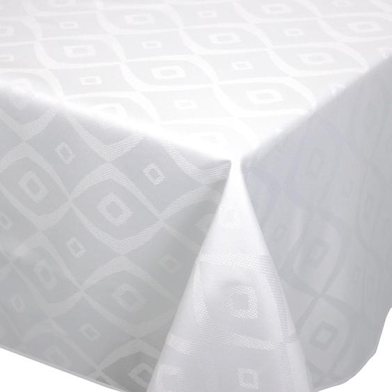 Nappe rectangle 150x250 cm Jacquard 100% polyester BRUNCH blanc