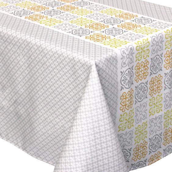 Nappe rectangle 150x350 cm imprimée 100% polyester CARO géométrique gris