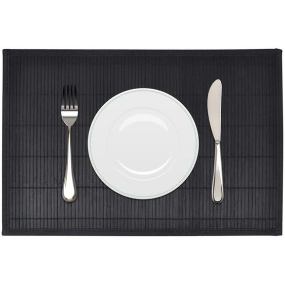 Napperons 6 pcs Bambou 30 x 45 cm Noir