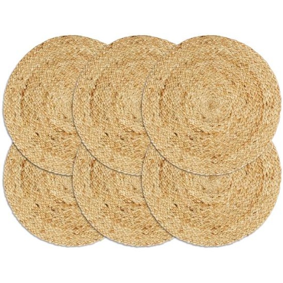 Napperons 6 pcs Naturel Plain 38 cm Rond Jute