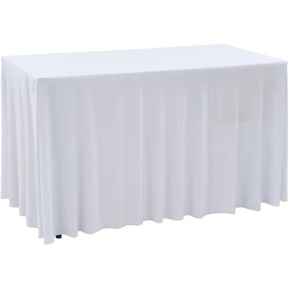 Nappes élastiques de table avec jupon 2 pcs 120x60,5x74cm Blanc