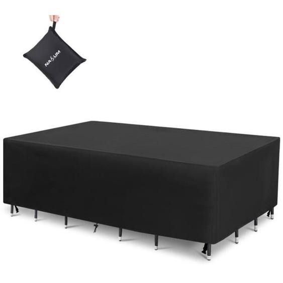 NASUM Housse Protection 315x160x74cm Pour Mobilier de jardin Terrasse Imperméable Tissu Oxford 420D coupe-vent et résistant aux UV