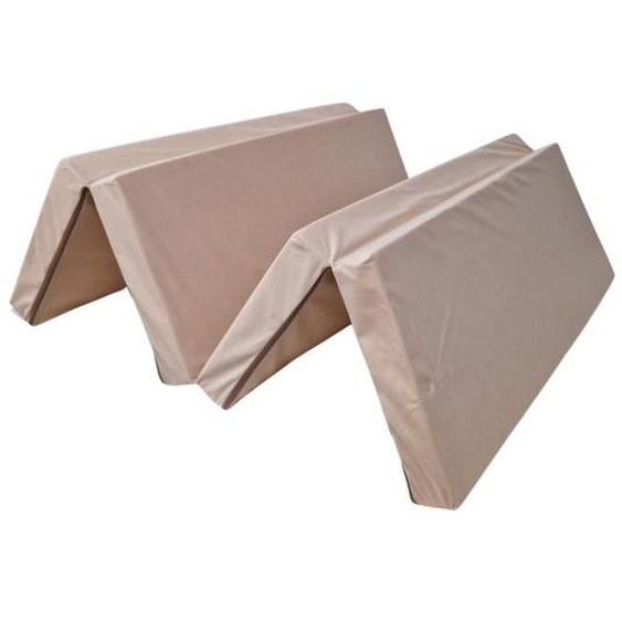 Matelas dappoint pliant - NATALIA SPZOO - 180 x 120 cm - Housse déhoussable - Mousse PU - Beige