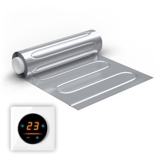 Natte chauffante  ALU 150 W/m² avec Thermostat OKE-25 Touch WIFI et cadre Garda blanc - 2 m²