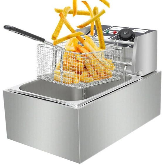 Neche - Electric Deep Fryer 6L - Friteuse Électrique professionnelle 220V 2500W - 45 x 28 x 30cm - 60-200°C
