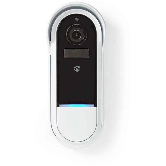 Nedis, sonnette de porte WLAN 1080p IPX5 - sans fil avec application SmartLife, blanc