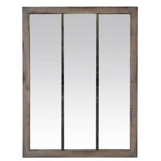 Nell - Miroir verrière en métal et bois 113x85cm