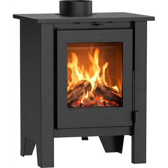 NEMAXX® H8 Poêle à bois ventilé noir 7,6 kW (50–90 m²) – Ventilateur air chaud 2 vitesses, Classe A, Ø150 mm, Vermiculite, verre céramique