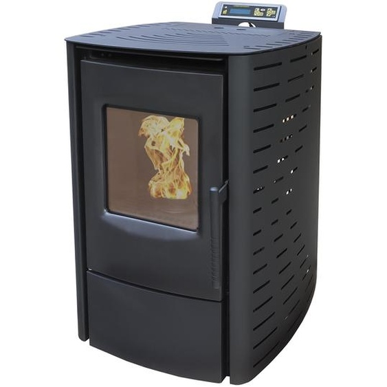 NEMAXX® Poêle à granulés P6 6 kW,A+,120 m³,nettoyage automatique,ECO,programme hebdomadaire,télécommande,WiFi Ready,protection surchauffe,Noir