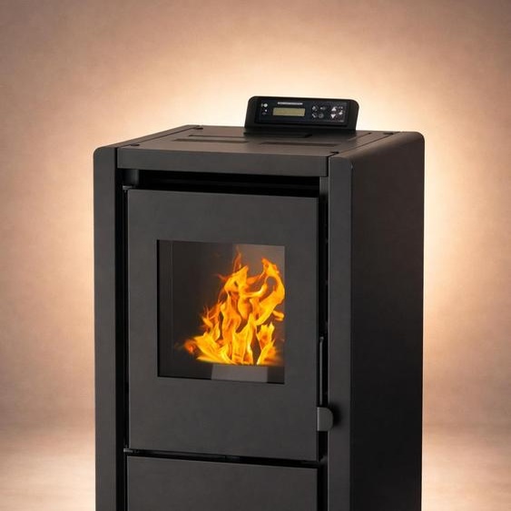 NEMAXX® PC5 Poêle à granulés 5,3 kW A+ jusqu’à 120 m³ – ECO & Chrono, WiFi Ready, écran, télécommande, protection surchauffe – Noir