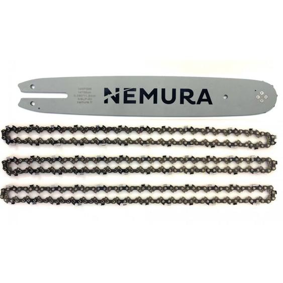 Guide de 35cm + 3 Chaînes de tronçonneuse - Compatible avec Stihl MS170, MS171, MS180, MS181-50 Maillons Entraîneurs - Pas 3/8 lp - Jauge 1,1 mm