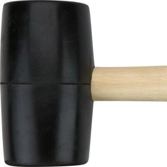 Neo Tools marteau en caoutchouc, revêtement en caoutchouc noir, avec une poignée en bois clair 58 mm/450 g