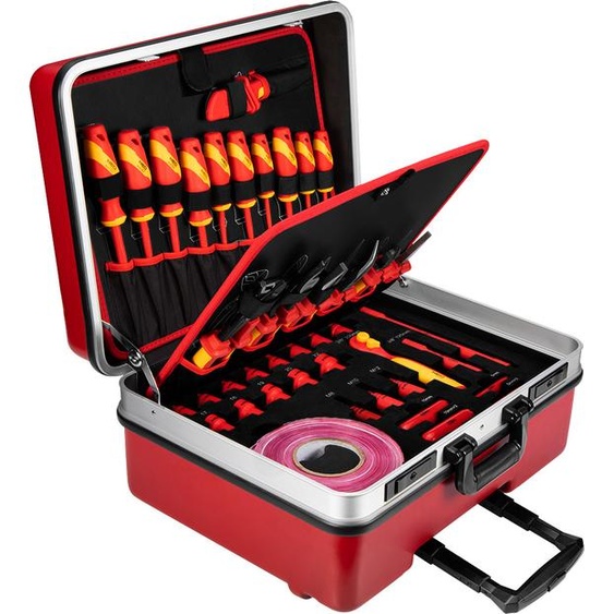 NEO TOOLS Set doutils de voitures électriques - Boîte à outils professionnelle en aluminium - 51 pièces