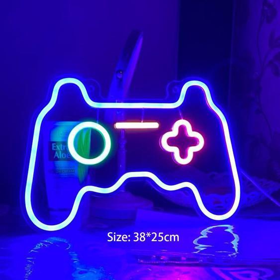 Neon Gamepad Neon LED Alimenté Par USB Enseigne Lumineuse Decor Gaming Néon pour Chambre Bar Salle de jeux Cadeaux de Noël