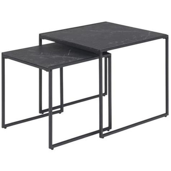 Neptune - Tables gigognes effet marbre noir