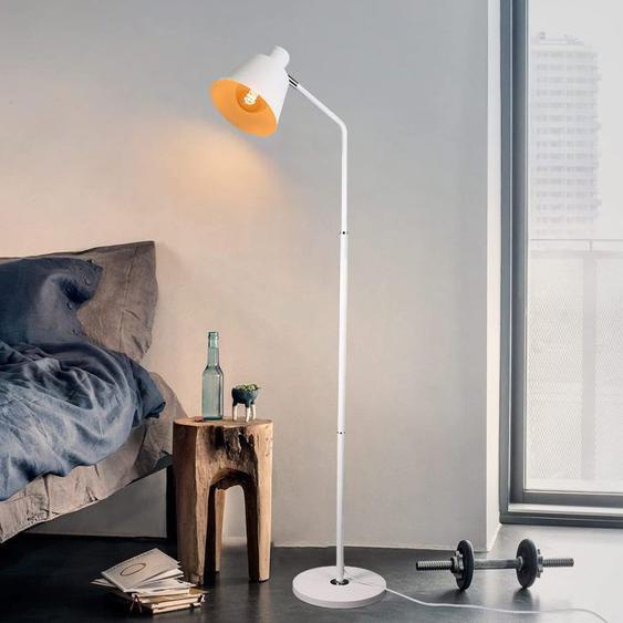 Nettlife Lampadaire Salon Lampadaire Vintage - 166 cm Blanc Design Rétro Lampadaire En Métal Douille E27 Max. 40 W