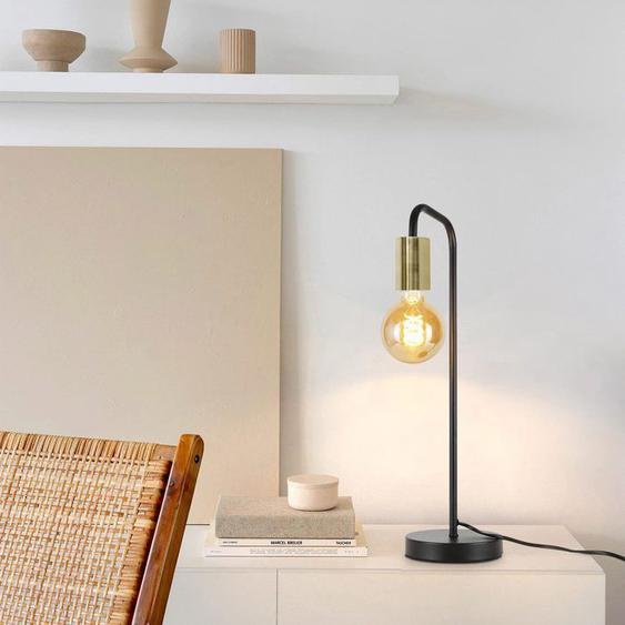 Nettlife Lampe de table lampe de chevet vintage salon - or noir lampe de table industrielle E27