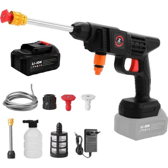 Nettoyeur à pression sans fil 200 W 50 bars, pistolet pulvérisateur, or, compatible avec Makita 18V, batterie 10 cellules incluse