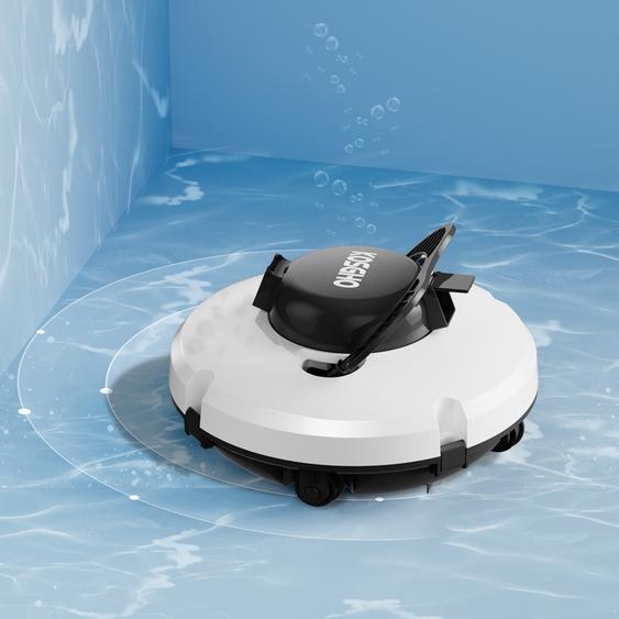 Nettoyeur de piscine sans fil - Robot automatique blanc à double moteur, idéal pour lautonettoyage des piscines peu profondes
