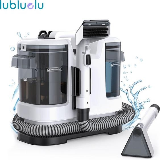 Nettoyeur de tapis puissant Lubluelu V6 13,5 kPa, machine de nettoyage puissante, vapeur pour taches sur canapé, rideaux, tissus humides, réservoirs doubles de 1,75 L