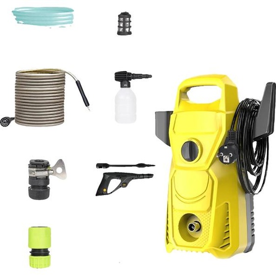 Nettoyeur haute pression, buse réglable, tuyau de 10 m, norme UE (jaune), modèle électrique avec cordon dalimentation